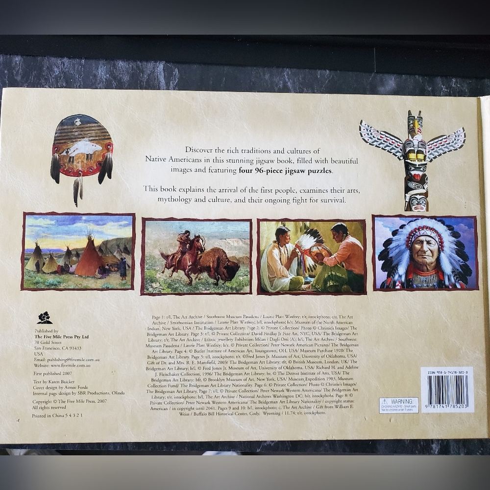 Native Americans Jigsaw Puzzle Book Set Of 4 Puzzles - Picture 4 of 4
